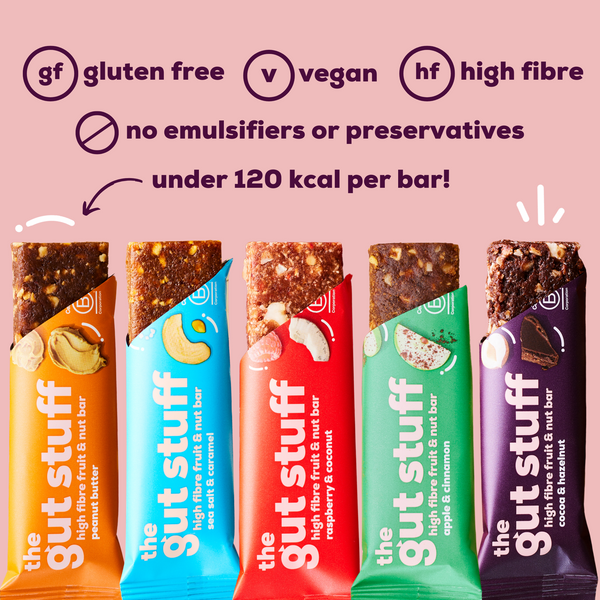 mixed 30 high fibre gut health bars vegan gluten free low calorie