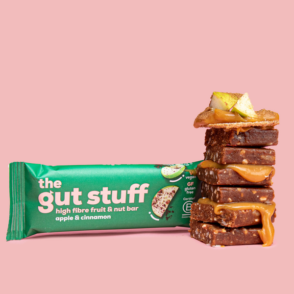 gut friendly apple and cinnamon high fibre snack bars