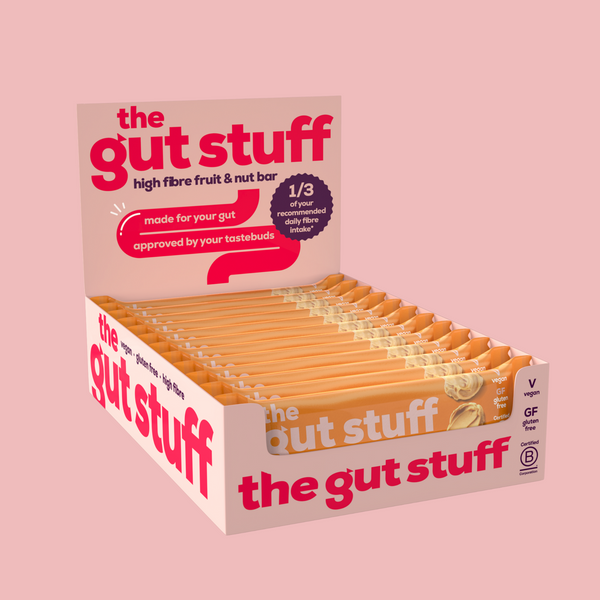 the gut stuff high fibre bars peanut butter 12 bar box