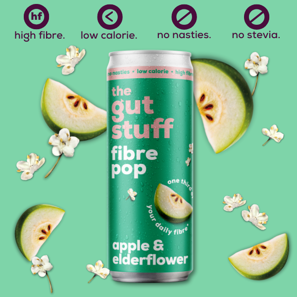 high fibre pop apple & elderflower 12 can box
