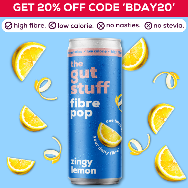 high fibre pop zingy lemon 12 can box