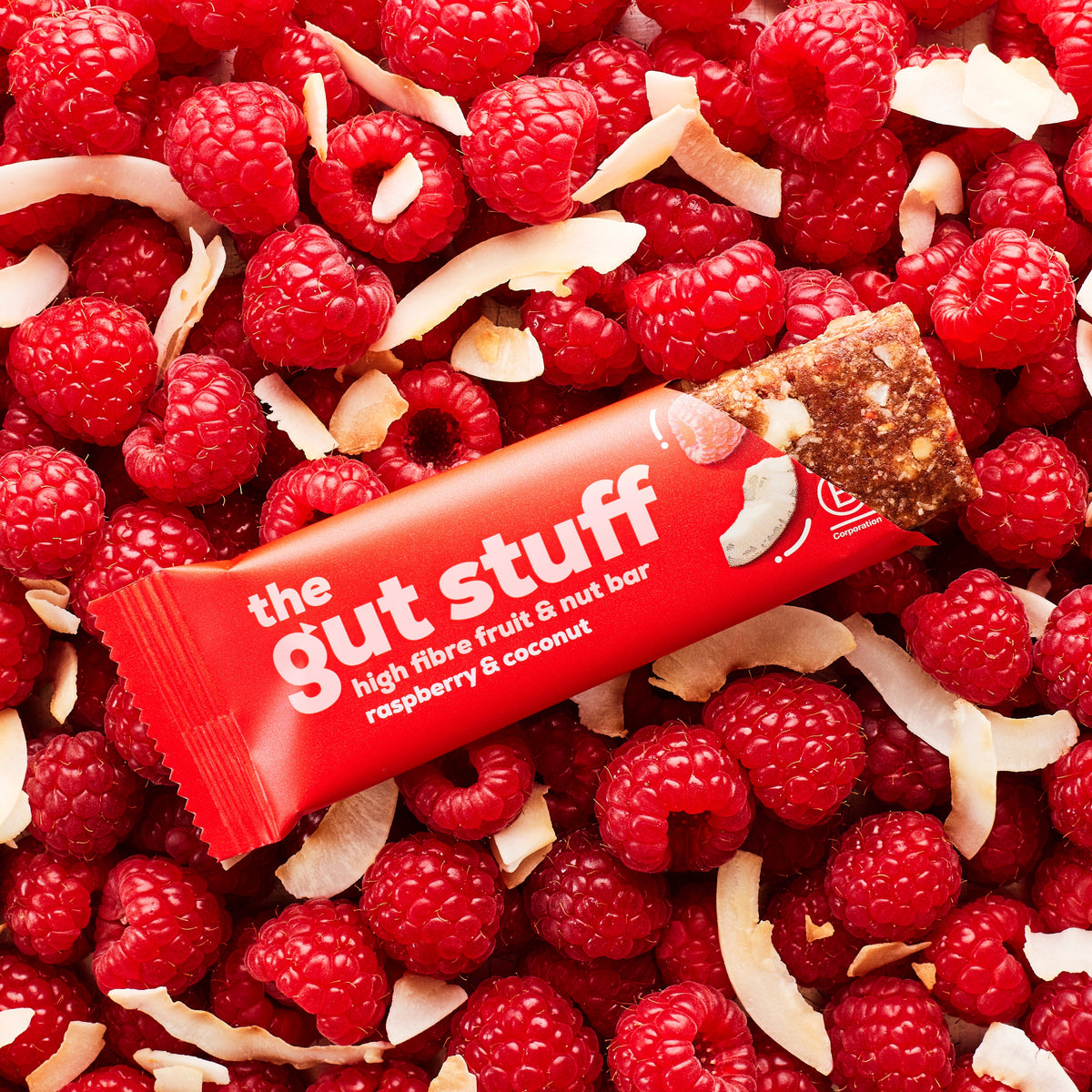high fibre bars raspberry and coconut x12 - the gut stuff – The Gut Stuff