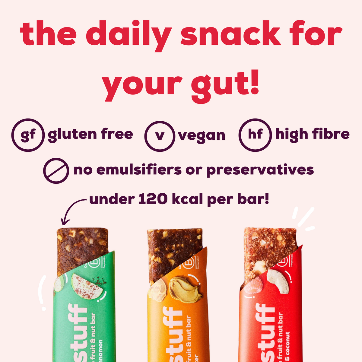 high fibre bars 'fruit and nut' bundle (36 bars) – The Gut Stuff