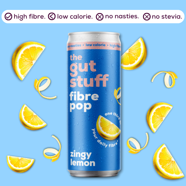 high fibre pop zingy lemon 12 can box