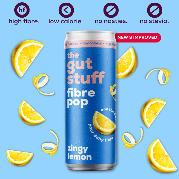 high fibre pop zingy lemon 12 can box