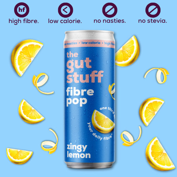 high fibre pop zingy lemon 12 can box